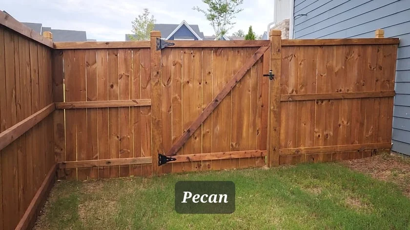 Capped Fence With Pecan Stain